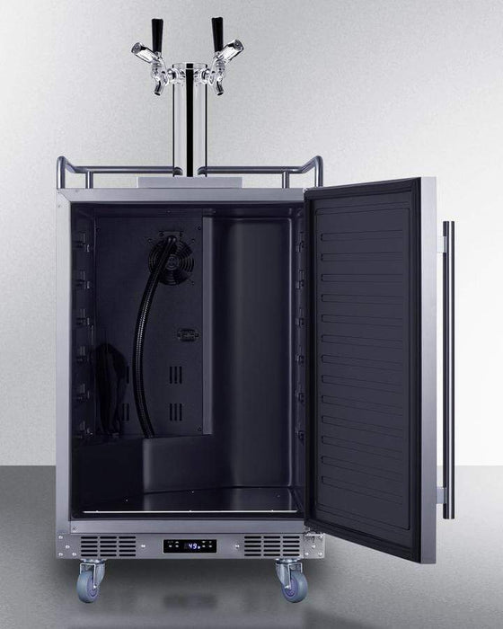 Summit 24" Wide Built-In Outdoor Commercial Beer Kegerator / 5.6 cu.ft. Capacity, Commercial Tap Kit, Dual Tap System, Automatic Defrost, Digital Thermostat, TapLocks Included / BC74OSCOMTWIN