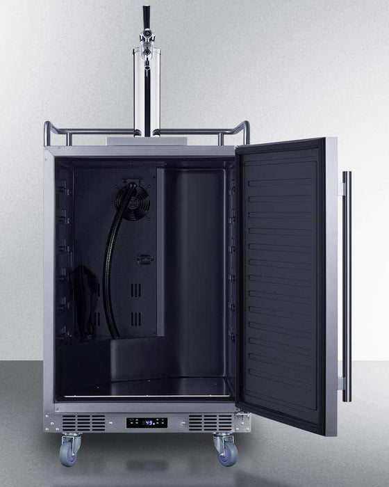 Summit 24" Wide Built-In Outdoor Commercial Beer Kegerator / 5.6 cu.ft. Capacity, Commercial Tap Kit, Automatic Defrost, Digital Thermostat, TapLock Included, Tap Cool System / BC74OSCOM