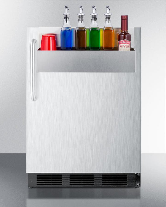 Summit 24" Wide Outdoor All-Refrigerator, with Speed Rail / 5.5 cu.ft. Capacity, Automatic Defrost, 304 Grade Stainless Steel Exterior Construction, Ground Fault Circuit Interrupter / SPR7BOSSTSR
