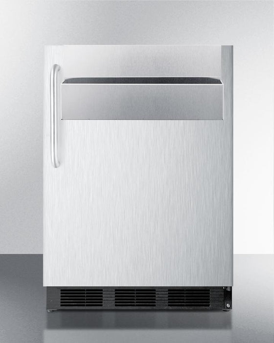 Summit 24" Wide Outdoor All-Refrigerator, with Speed Rail / 5.5 cu.ft. Capacity, Automatic Defrost, 304 Grade Stainless Steel Exterior Construction, Ground Fault Circuit Interrupter / SPR7BOSSTSR