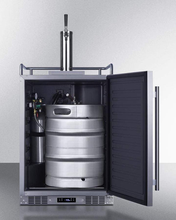 Summit 24" Wide Built-In Outdoor Beer Kegerator / 5.6 cu.ft. Capacity, Complete Tap Kit, Automatic Defrost, Digital Thermostat, Tap Cool System, Stainless Steel Floor Cover / SBC683OS