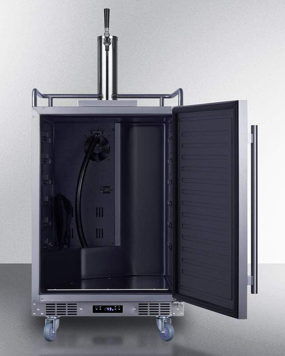 Summit 24" Wide Built-In Outdoor Beer Kegerator / 5.6 cu.ft. Capacity, Complete Tap Kit, Automatic Defrost, Digital Thermostat, Tap Cool System, Stainless Steel Floor Cover / SBC683OS