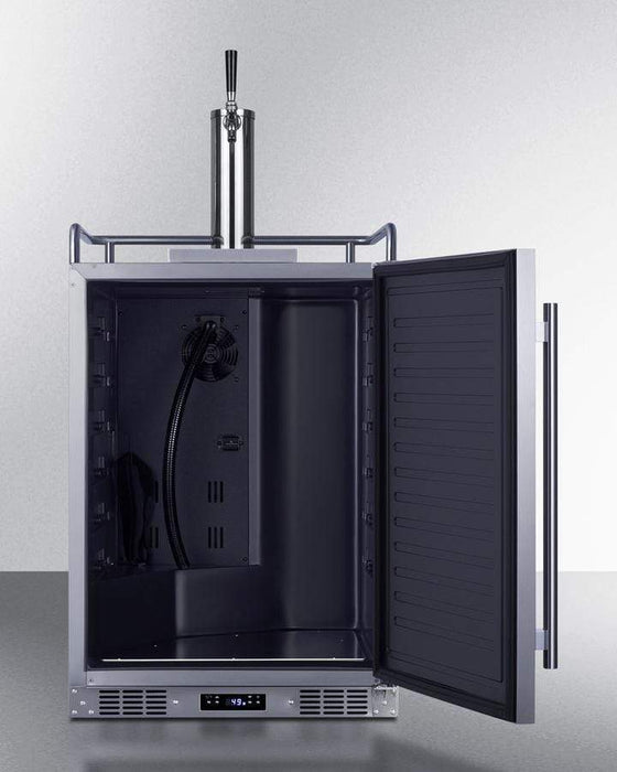 Summit 24" Wide Built-In Outdoor Beer Kegerator / 5.6 cu.ft. Capacity, Complete Tap Kit, Automatic Defrost, Digital Thermostat, Tap Cool System, Stainless Steel Floor Cover / SBC683OS