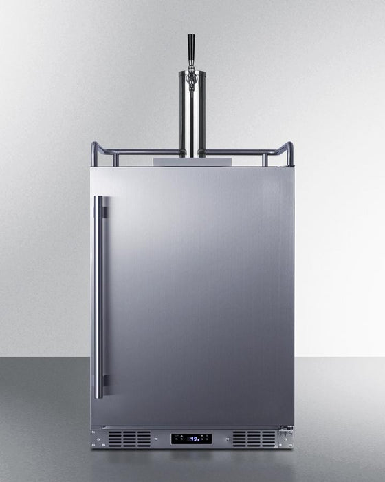 Summit 24" Wide Built-In Outdoor Beer Kegerator / 5.6 cu.ft. Capacity, Complete Tap Kit, Automatic Defrost, Digital Thermostat, Tap Cool System, Stainless Steel Floor Cover / SBC683OS