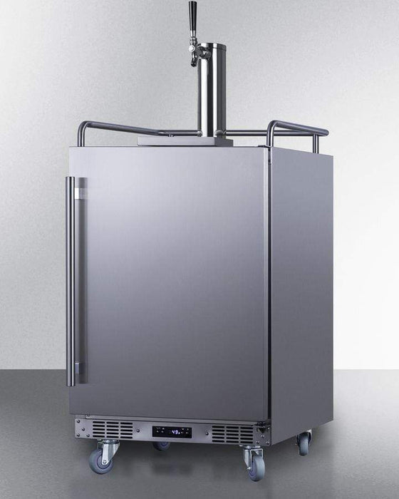 Summit 24" Wide Built-In Outdoor Beer Kegerator / 5.6 cu.ft. Capacity, Complete Tap Kit, Automatic Defrost, Digital Thermostat, Tap Cool System, Stainless Steel Floor Cover / SBC683OS