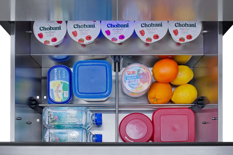 Summit 27" Wide 2-Drawer All-Refrigerator / 4.83 cu.ft. Capacity, Stainless Steel Drawers,  Panel-Ready Drawer Fronts, Wide Temperature Range, Professional Handles / SPR275OS2D