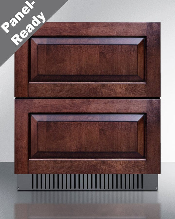 Summit 27" Wide 2-Drawer All-Refrigerator, ADA Compliant (Panels Not Included) / 4.83 cu.ft. Capacity, Panel-ready Drawer Front, Stainless Steel Drawers, Wide Temperature Range / SPR275OS2DPNRADA