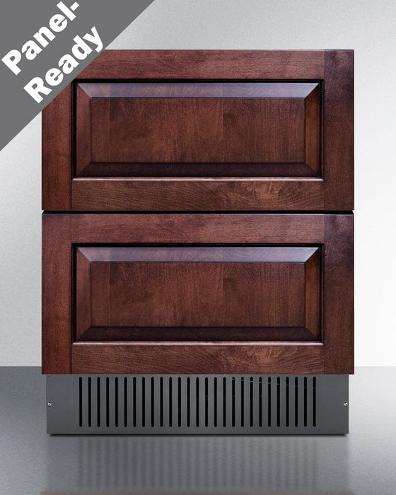 Summit 27" Wide 2-Drawer All-Refrigerator (Panels Not Included / 4.83 cu.ft. Capacity, Stainless Steel Drawers,  Panel-Ready Drawer Fronts, Wide Temperature Range, Professional Handles / SPR275OS2DPNR