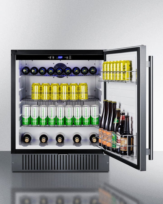 Summit 27" Wide Built-In All-Refrigerator / 4.98 cu.ft. Capacity, Built-In Capable, Digital Control Panel, Factory Installed Lock, Stainless Steel Door, White Interior, Adjustable Shelving / FF27BSS