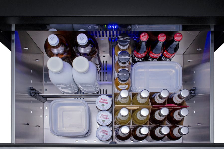 Summit 30" Wide 2-Drawer All-Refrigerator, ADA Compliant (Panels Not Included) / 5.42 cu.ft. Capacity, Panel-ready Drawer Fronts, Stainless Steel Drawers, Professional Handles / SPR3032DPNRADA