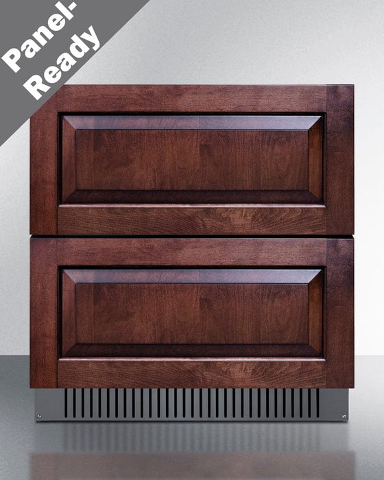 Summit 30" Wide 2-Drawer All-Refrigerator, ADA Compliant (Panels Not Included) / 5.42 cu.ft. Capacity, Panel-ready Drawer Fronts, Stainless Steel Drawers, Professional Handles / SPR3032DPNRADA