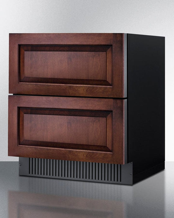 Summit 30" Wide 2-Drawer All-Refrigerator (Panels Not Included) / 5.42 cu.ft. Capacity, Stainless Steel Drawers,  Panel-Ready Drawer Fronts, Professional Handles, Frost-free / SPR3032DPNR