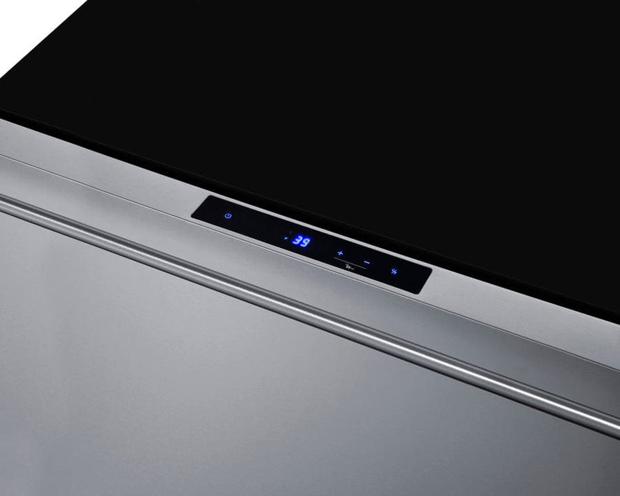 Summit 30" Wide Built-In Outdoor Drawer Refrigerator / 2.5 cu.ft. Capacity, Panel-ready Drawer Front, 304 Grade Stainless Steel Drawer, Digital Thermostat, LED Lighting / SDR301OS
