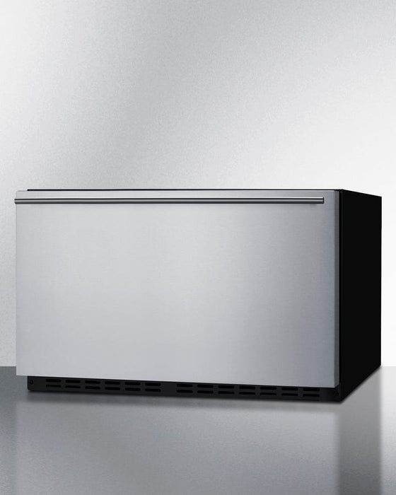 Summit 30" Wide Built-In Outdoor Drawer Refrigerator / 2.5 cu.ft. Capacity, Panel-ready Drawer Front, 304 Grade Stainless Steel Drawer, Digital Thermostat, LED Lighting / SDR301OS