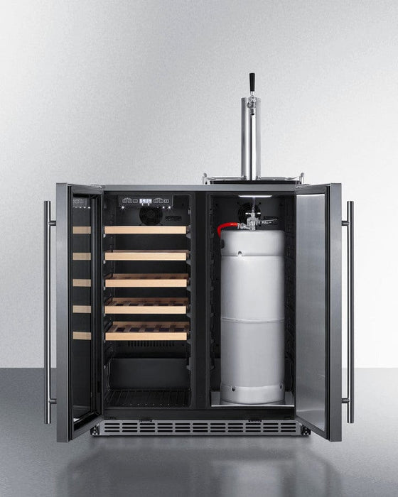 Summit 30" Wide Built-In Indoor/Outdoor Combination Wine Cellar or Kegerator / 6.3... Beverage Cooler - Lifestyle View