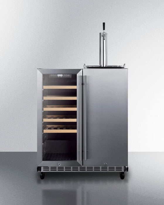 Summit 30" Wide Built-In Indoor/Outdoor Combination Wine Cellar or Kegerator / 6.3 cu.ft.... Beverage Cooler - Detail View
