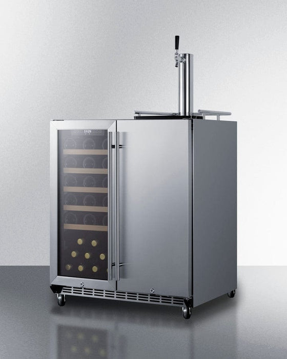 Summit 30" Wide Built-In Indoor/Outdoor Combination Wine Cellar or Kegerator / 6.3 cu.ft.... Beverage Cooler - Close-Up