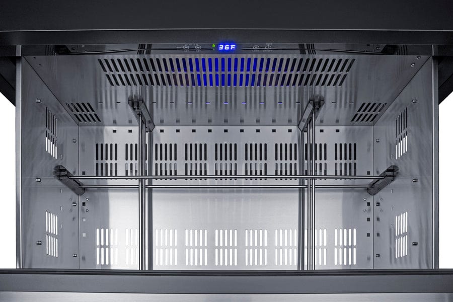 Summit 36" Wide Outdoor 2-Drawer All-Refrigerator / 7.15 cu.ft. Capacity, Panel-Ready Drawer Fronts, Stainless Steel Drawers, Digital Thermostat, Frost-Free Operation, Drawer Dividers / SPR36DROS