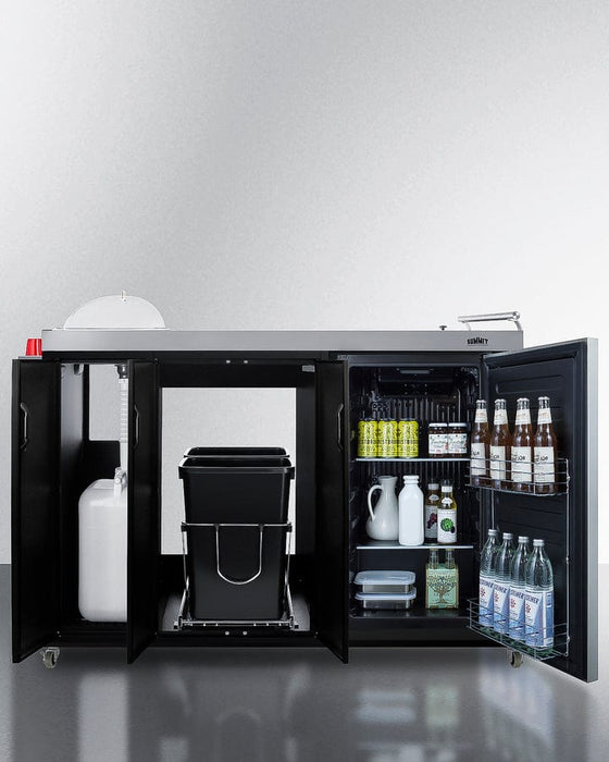 Summit 58" Wide Portable Outdoor Kitchenette / Factory-Installed Lock, Sink and Faucet, Slide-Out Waste Bins, Removable Cutlery Bin, Removable Cutting Board Surface, Right Hinge / CARTOS54LS