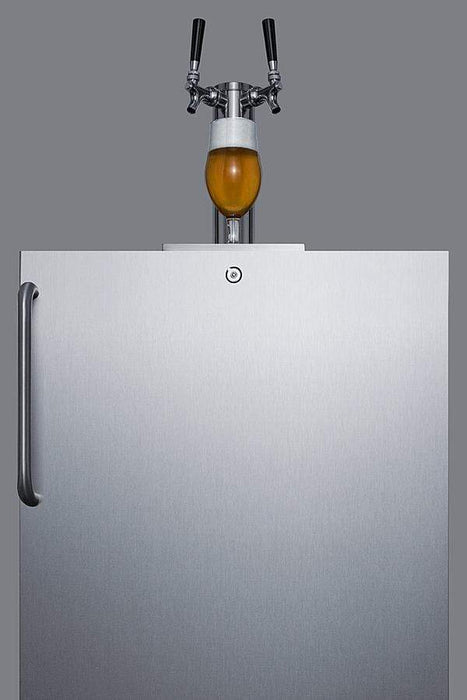 Summit 24" Wide Outdoor Kegerator, ADA Compliant / 5.5 cu.ft. Capacity, Complete Tap Kit, Dual Tap System,  Professional Handle, Stainless Steel Exterior, Adjustable Thermostat, Automatic Defrost / SBC54OSBIADA