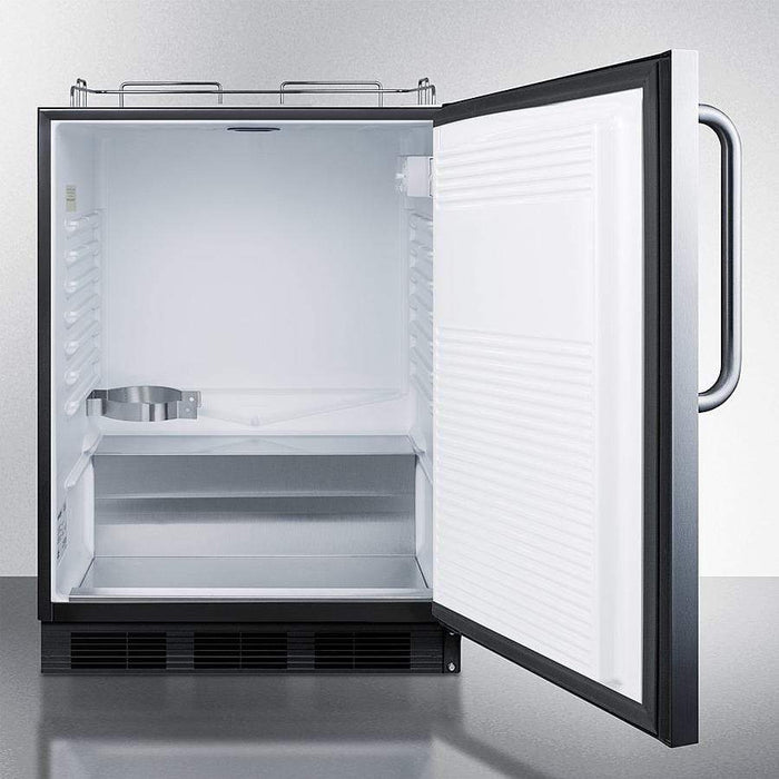 Summit 24" Wide Outdoor Kegerator, ADA Compliant / 5.5 cu.ft. Capacity, Tap Kit Not Included, Professional Handle, Stainless Steel Exterior, Adjustable Thermostat, Automatic Defrost / SBC54OSBIADANK