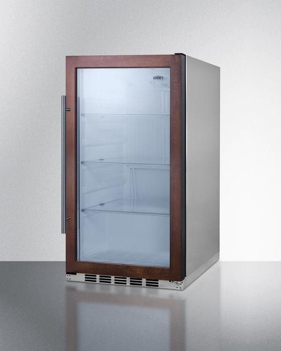Summit 19” Wide Shallow Depth Indoor/Outdoor Beverage Cooler / 3.13 cu.ft. Capacity, Panel-Ready Door Trim, Stainless Steel Wrapped Exterior, Double Pane Tempered Glass Door, Automatic Defrost, Adjustable Shelves / SPR489OSCSSPNR