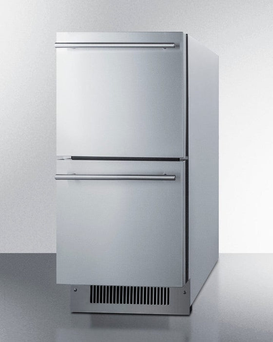 Summit Commercially Listed ENERGY STAR Certified 15" Wide 2-Drawer All-Refrigerator in Stainless... - Installation View