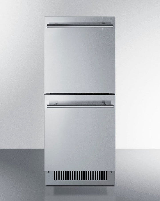 Summit Commercially Listed ENERGY STAR Certified 15" Wide 2-Drawer All-Refrigerator in Stainless Steel designed for...