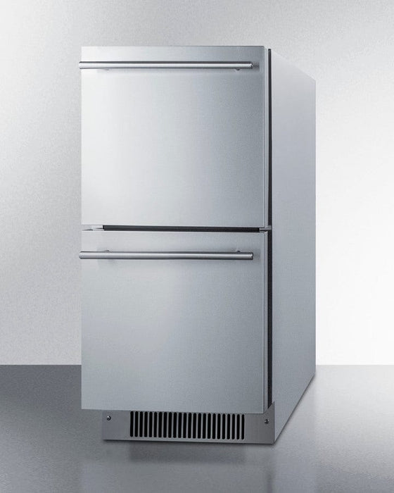 Summit Commercially Listed ENERGY STAR Certified 15" Wide 2-Drawer All-Refrigerator in Stainless Steel designed... - View 11