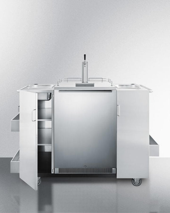 Summit Outdoor Stainless Steel Serving Cart with SBC678OS Beer Cooler Included / CartOSBC