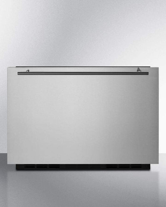 Summit 24" Wide Built-In Drawer Refrigerator / 1.6 cu.ft. Capacity, Panel-ready Drawer Front, 304 Grade Stainless Steel Drawer, Digital Thermostat, LED Lighting, Drawer dividers / FF1DSS24