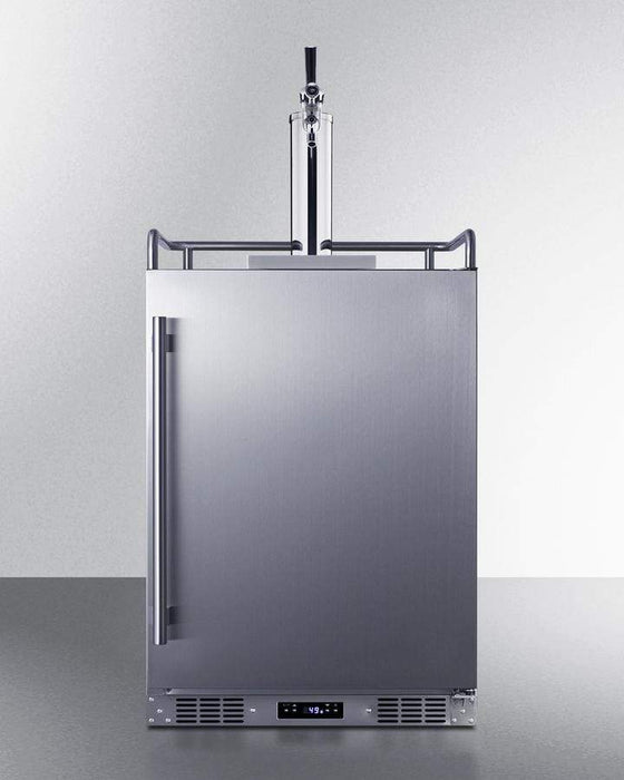 Summit 24" Wide Built-In Outdoor Commercial Beer Kegerator / 5.6 cu.ft. Capacity, Commercial Tap Kit, Automatic Defrost, Digital Thermostat, TapLock Included, Tap Cool System / BC74OSCOM