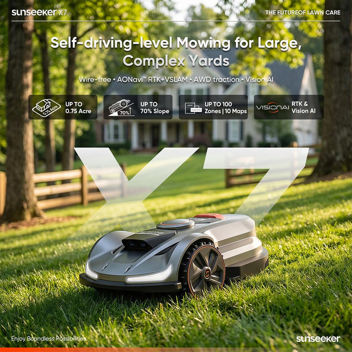 Sunseeker X7 Wireless AI Robot Lawn Mower wire-free robot lawn mower, view 3