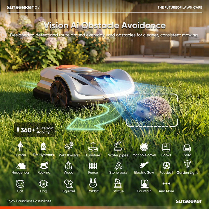 Sunseeker X7 Wireless AI Robot Lawn Mower wire-free robot lawn mower, view 4