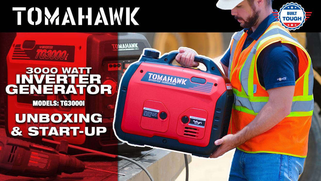 Tomahawk Power 3000 Watt Inverter Generator Super Quiet Portable Gas Power Professional Use - Detail View 3