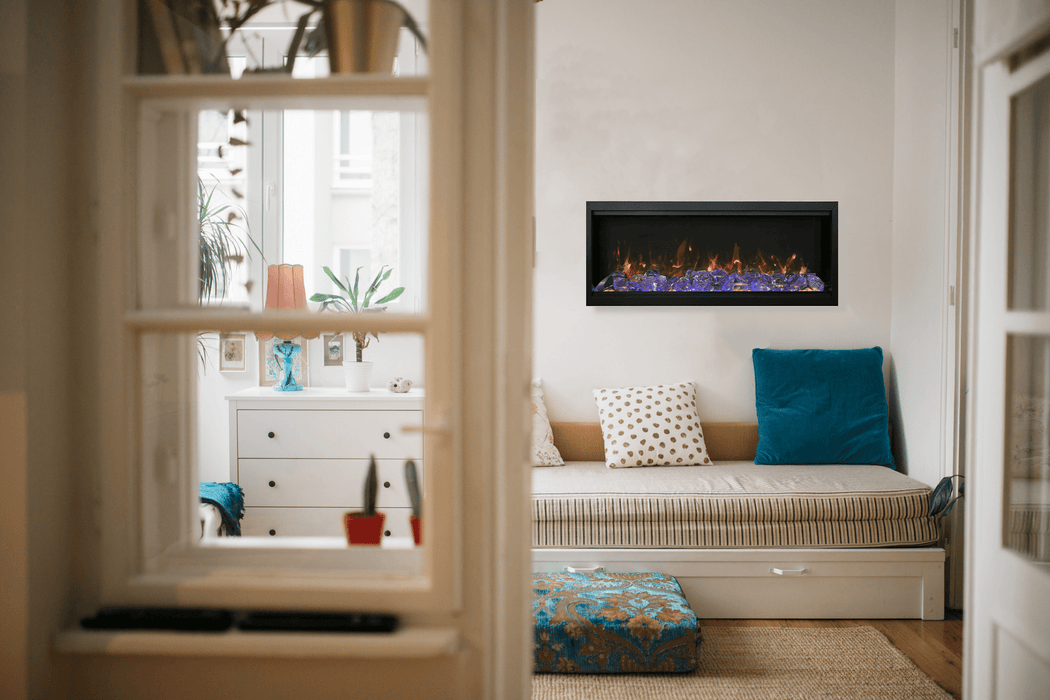 74" Electric Fireplace SYM-74-XT-LUMINA - angle view