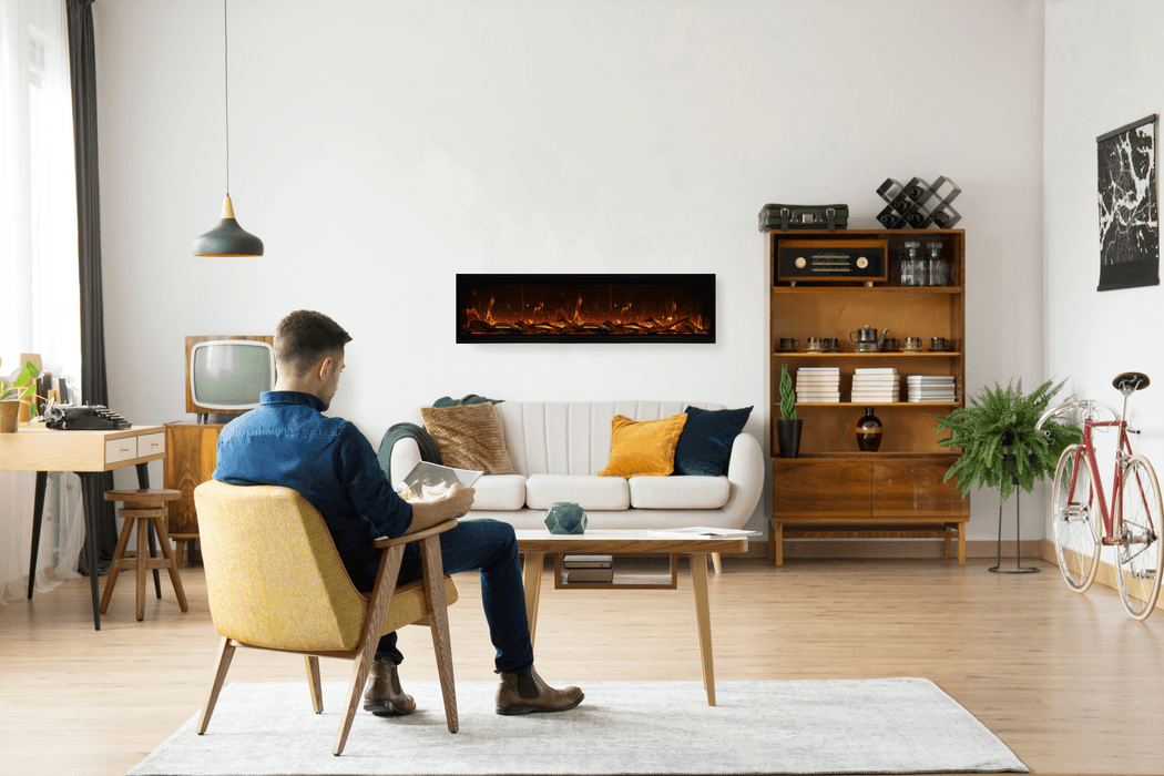 100" Electric Fireplace SYM-100-XT-BESPOKE - side view