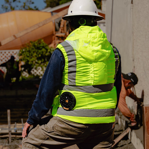 Tomahawk Power 24V Battery-Powered Fan-Cooled Safety Vest Hi-Vis Complete Cooling System - Alternate View