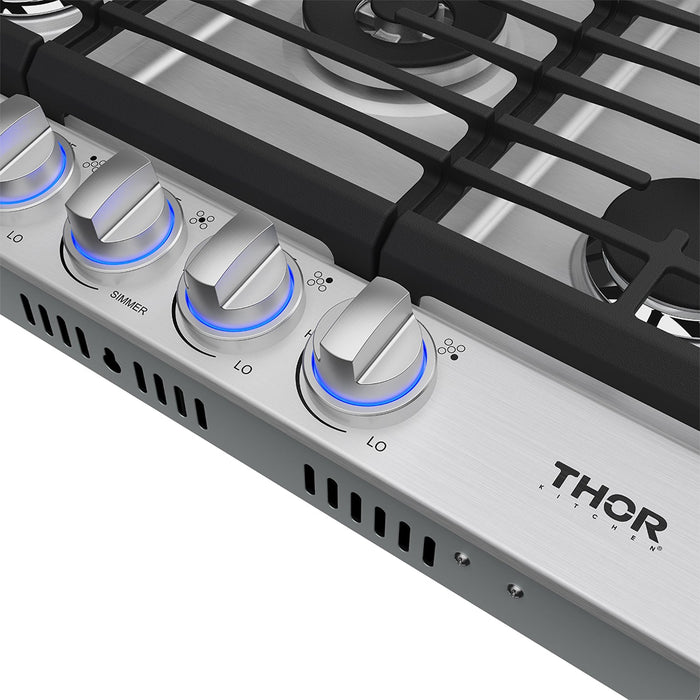 Thor Kitchen 30-Inch Gas Cooktop (TGC30F) – close-up