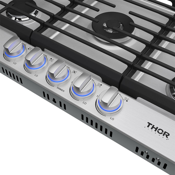 Thor Kitchen 36-Inch Gas Cooktop (TGC36F) – close-up