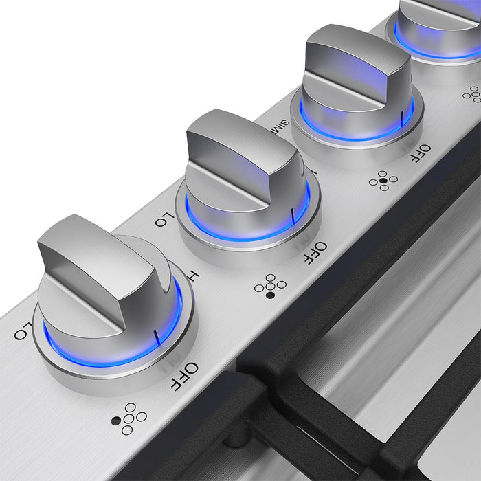 Thor Kitchen 36-Inch Gas Cooktop (TGC36F) – close-up knobs