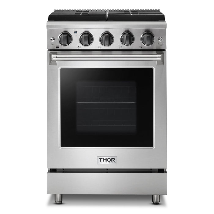Thor Kitchen 24-Inch 3.7 cu. ft. Oven Gas Range in Stainless Steel (LRG2401U) Thor Kitchen
