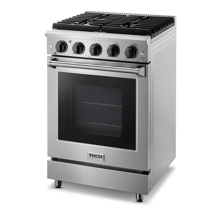Thor Kitchen 24-Inch 3.7 cu. ft. Oven Gas Range in Stainless Steel (LRG2401U) Thor Kitchen