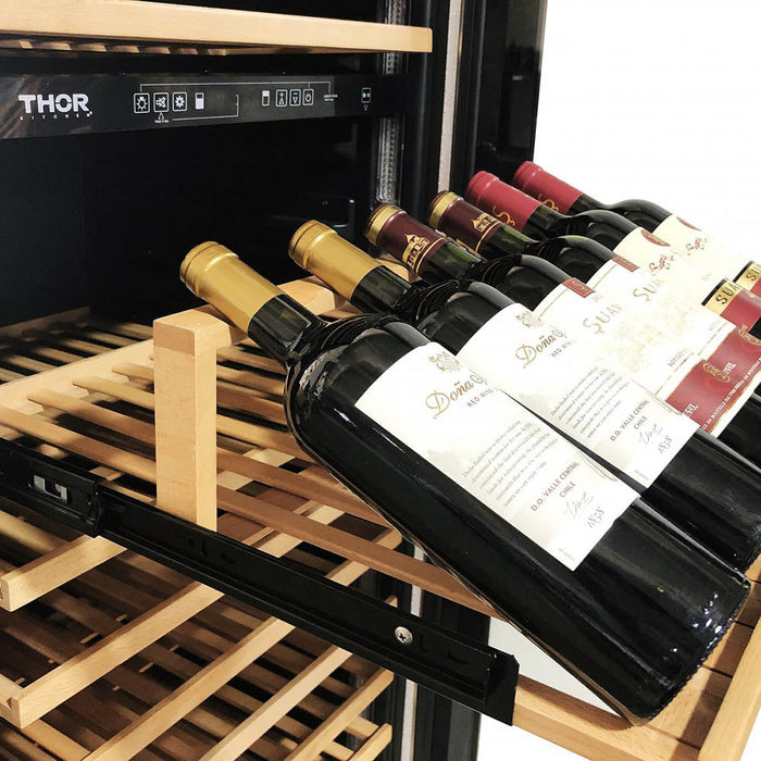 Thor Kitchen 24” Freestanding Wine Cooler with 162-Bottle Capacity and Dual Zone in Stainless Steel (TWC2403DI) Thor Kitchen