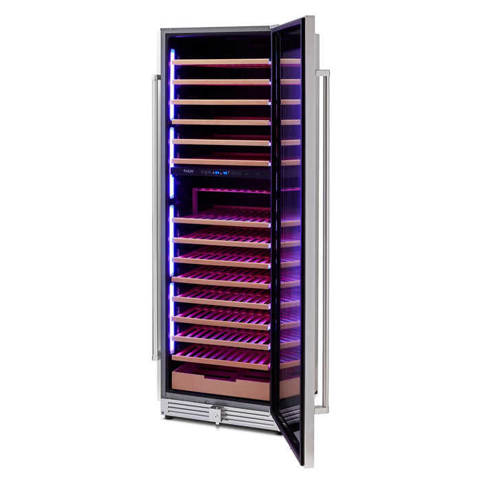 Thor Kitchen 24” Freestanding Wine Cooler with 162-Bottle Capacity and Dual Zone in Stainless Steel (TWC2403DI) Thor Kitchen