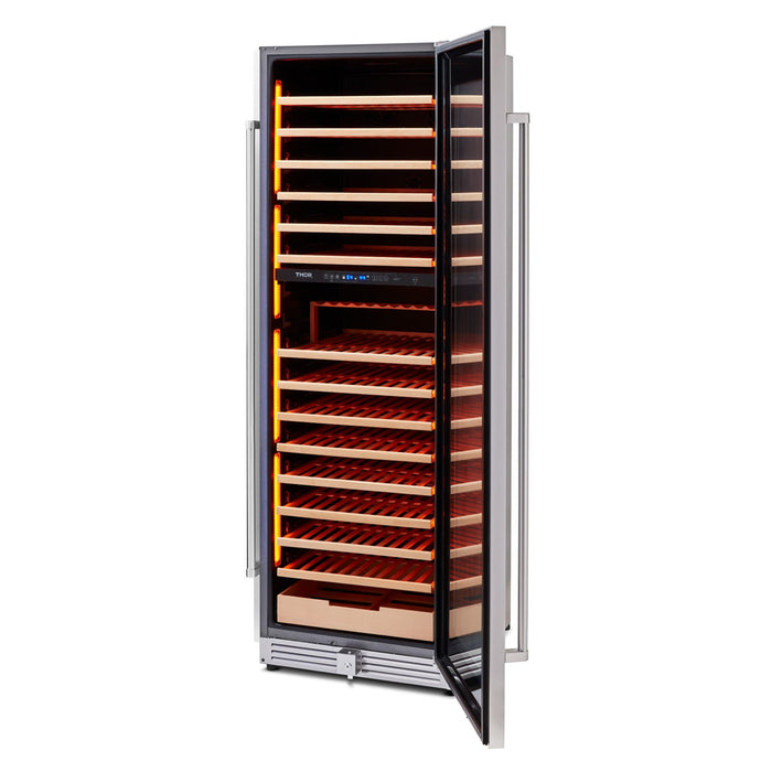 Thor Kitchen 24” Freestanding Wine Cooler with 162-Bottle Capacity and Dual Zone in Stainless Steel (TWC2403DI) Thor Kitchen