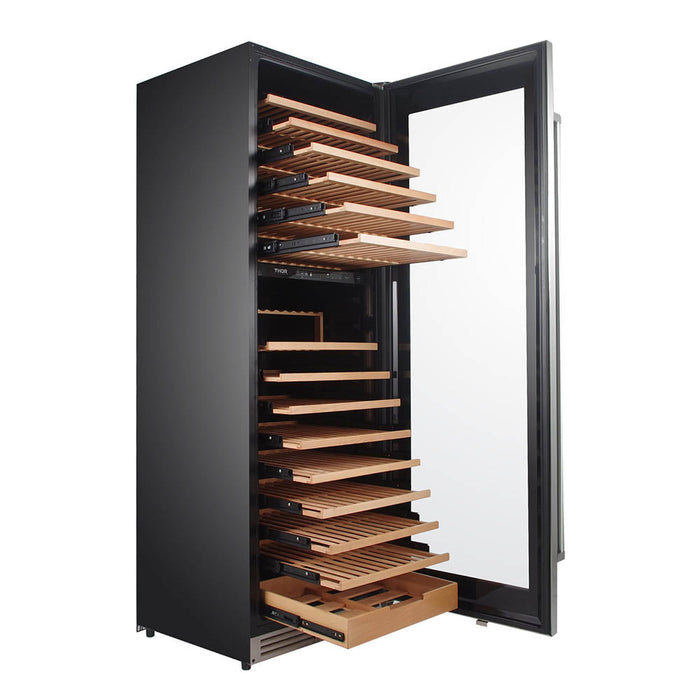 Thor Kitchen 24” Freestanding Wine Cooler with 162-Bottle Capacity and Dual Zone in Stainless Steel (TWC2403DI) Thor Kitchen