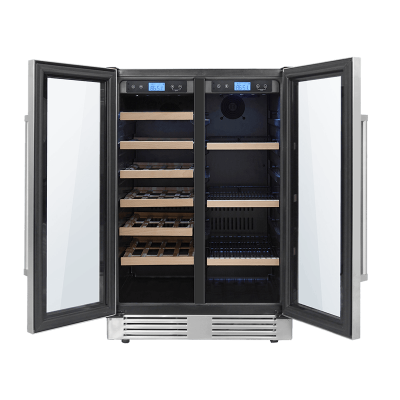 Thor Kitchen 24-Inch Independent Dual Zone Wine Cooler and Beverage Center with 21-Bottles and 95-Cans Capacity (TBC2401DI)