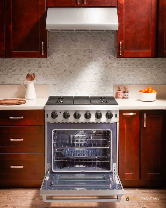 Thor Kitchen 30-Inch Gas Range with 5 Burners, 4.55 cu. ft Oven in Stainless Steel (LRG3001U) Thor Kitchen