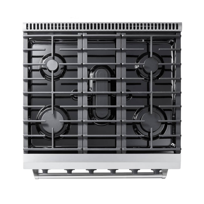 Thor Kitchen 30-Inch Gas Range with 5 Burners, 4.55 cu. ft Oven in Stainless Steel (LRG3001U) Thor Kitchen